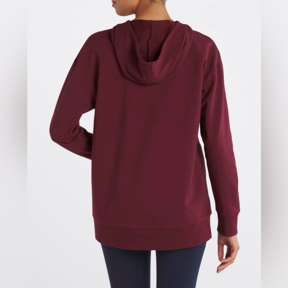 Soul + Sky Stitch Fix Micro French Terry Hoodie Sweatshirt Burgundy S - Picture 3 of 11